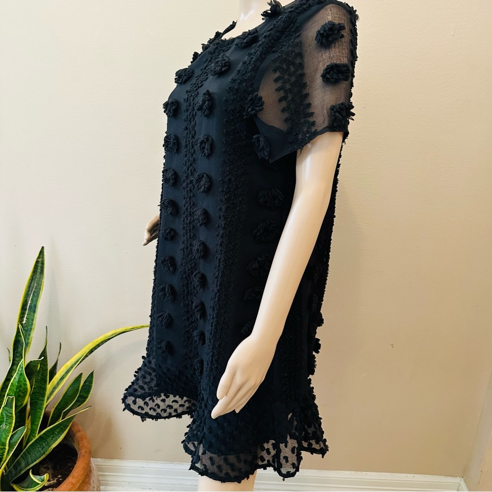 She + Sky | Dress Black with Pom Poms. Sz M - Picture 7 of 10